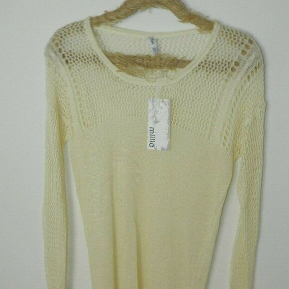 Miilla Sweater Ivory Linen Knit Lightweight Large‎ - Picture 8 of 10